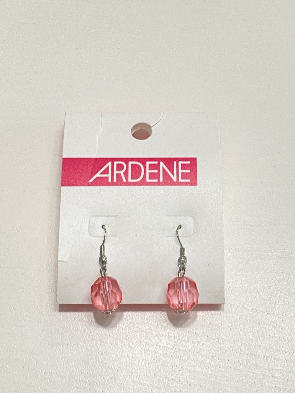 Ardene Pink Faceted Bead Drop Earrings